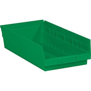 BOX 17 7/8 x 11 1/8 x 4 Plastic Shelf Bin Box, Green