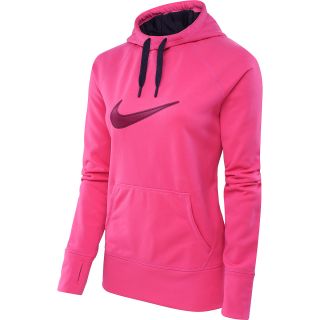 NIKE Womens Swoosh Out All Time Pullover Hoodie   Size Medium, Hyper
