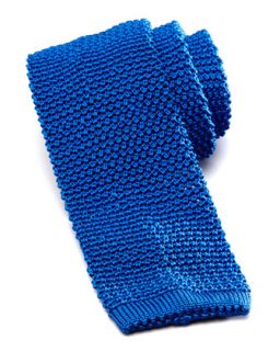 Mens Knit Silk Tie, Royal Blue   Charvet   Royal blue