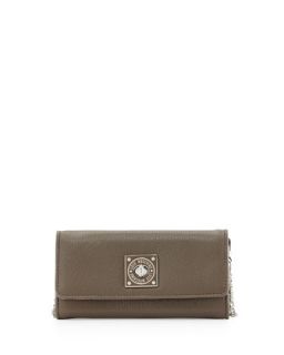 Turn Lock Wallet Clutch, Taupe   Love Moschino