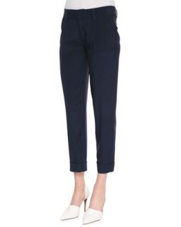 Womens Arthur Cropped Rolled Cuff Pants   Alice + Olivia   Navy (12)