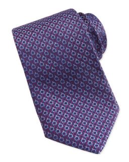 Mens Gancini Pattern Woven Tie, Purple   Ferragamo   Purple