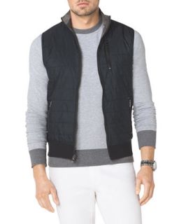 Mens Tech Fabric/Knit Reversible Vest   Michael Kors   Black (MEDIUM)