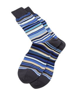 Mens Classic Multi Stripe Socks, Blue   Paul Smith   Blue