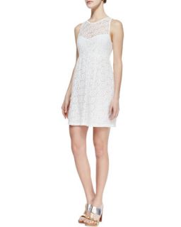 Womens Delicate Crochet Overlay Dress   Nanette Lepore   White (12)