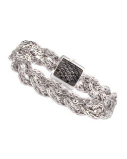 Black Sapphire Braided Chain Bracelet, Small   John Hardy   Silver