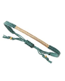 Gold Plated Cubic Zirconia Tube Bracelet, Teal   Tai   Teal