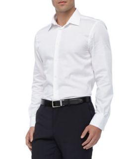 Mens Basic Long Sleeve Shirt, White   Versace Collection   White (44)