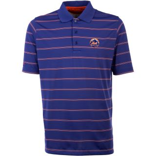 Antigua New York Mets Mens Deluxe Short Sleeve Polo   Size Large, Royal/mango