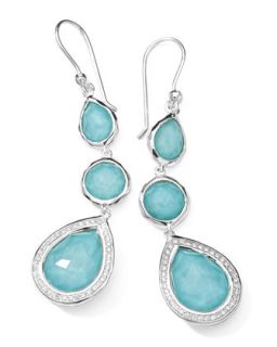 Stella 3 Drop Earrings in Turquoise & Diamonds   Ippolita   Silver/Turquoise