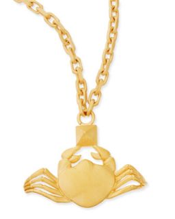 Golden Cancer Zodiac Necklace, 36L   Valentino   Gold