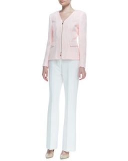 Womens Tweed Zip Jacket & Pant Suit Set   Albert Nipon   Coral combo (12)