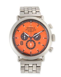 Mens 47mm Runwell Contrast Chronograph Watch, Orange   Shinola   Orange (47mm ,
