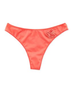 Womens Andora Guipure Lace Thong, Coral   Simone Perele   Coral (1/X SMALL)