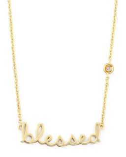 Blessed Pendant Bezel Diamond Necklace   SHY by Sydney Evan   Gold