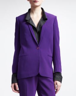 Womens One Button Shawl Collar Suit Jacket   Stella McCartney   Violet (36/2)