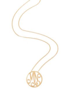 Small 2 Initial Monogram Necklace, Yellow Gold, 18   K Kane   Gold