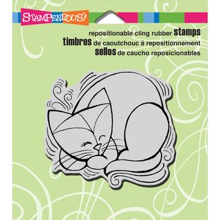 Stampendous Cling Rubber Stamp 3.5inx4in Sheet penpattern Cat