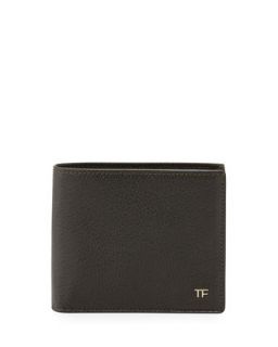 Mens TF Leather Bi Fold Wallet, Green   Tom Ford   Green