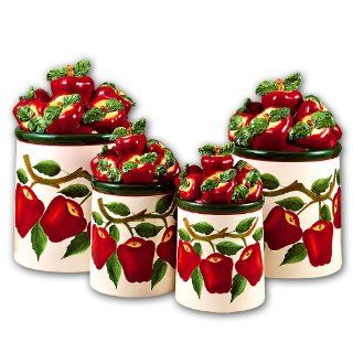 APPLE 3 D Canisters Set of 4 ^NEW^ Canister   Kitchen Storage And Organization Product Sets