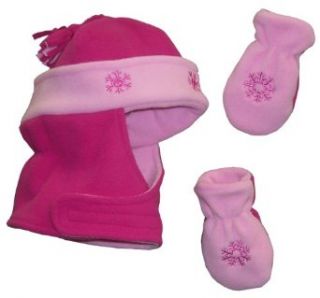 N'ice Caps Girls Snowflake Embroidered Wrap Around Hat and Mitten Set (2T 4T) Cold Weather Accessory Sets Clothing