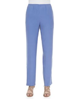 Solid Silk Pants, Blue, Womens   Go Silk   Blue (3X (24W))