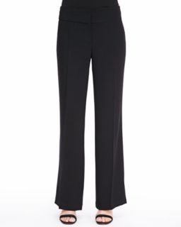 Womens Tropical Suiting Wide Leg Trousers, Petite   Eileen Fisher   Black (8P)