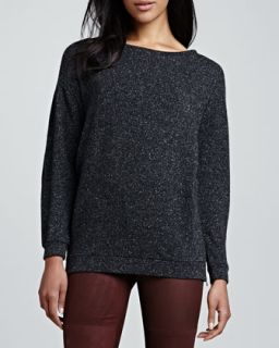 Womens Specked Side Zip Sweatshirt   Graham & Spencer   Charcoal (LARGE/10 12)