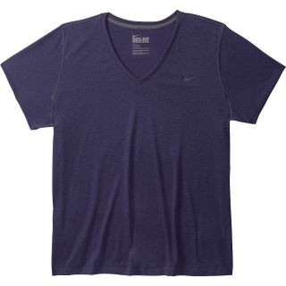 NIKE Womens Regular Legend Short Sleeve V Neck T Shirt   Size Xl, Purple