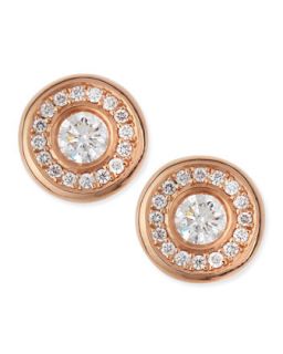 18 karat Rose Gold Diamond Stud Earrings   Roberto Coin   Rosegold