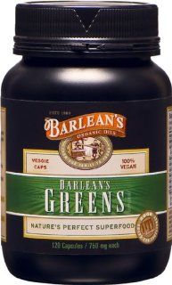 Barlean's Organic Oils Barlean's Greens 750 mg Capsule, 120 Count Bottle Health & Personal Care
