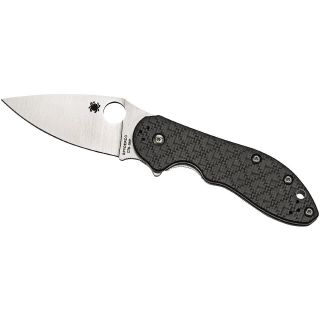 Spyderco Domino Carbon Fiber/Titanium CTS XHP Plain Edge Knife (409572)