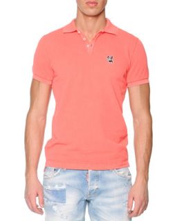 Mens Bulldog Short Sleeve Polo, Coral   Dsquared2   Coral (XX LARGE)