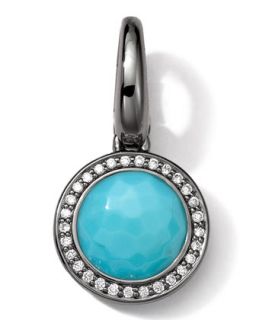 Black Sterling Silver Turquoise & Diamond Lollipop Charm   Ippolita   Turquoise