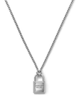Delicate Padlock Necklace, Silver Color   Michael Kors   Silver