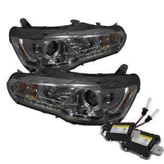 Carpart4u 6000K Xenon HID Performance Headlights Package for Mitsubishi Lancer / EVO  ( Non HID Type ) DRL LED Smoke Projector Headlights Automotive