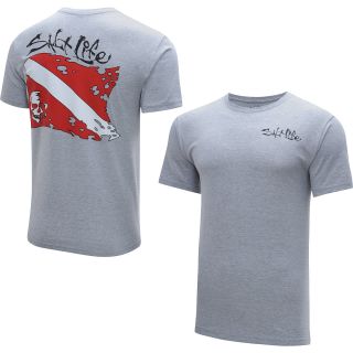 SALT LIFE Mens Dive Flag Short Sleeve T Shirt   Size 2xl, Athletic Heather