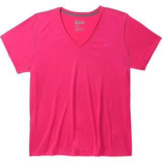 NIKE Womens Regular Legend Short Sleeve V Neck T Shirt   Size 2xl, Pink Foil