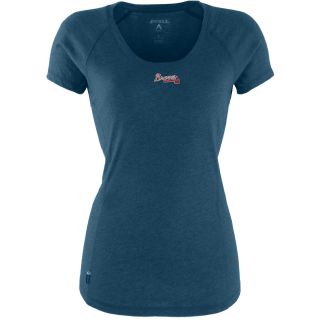 Antigua Atlanta Braves Womens Pep Shirt   Size Large, Navy/heather (ANT BRAVE