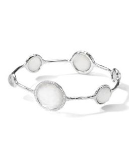 Stella Bangle in Mother of Pearl Doublet with Diamonds   Ippolita   Silver
