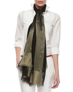 Shimmery Voile Scarf, Black/Gold   Loro Piana   Black/Gold (NO SZE)