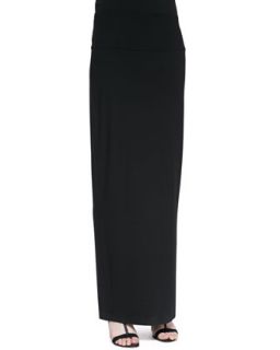 Womens Fold Over Maxi Skirt, Black, Petite   Eileen Fisher   Black (PL (14/16))