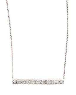 14k White Gold Diamond Bar Pendant Necklace   KC Designs   White gold (14k )