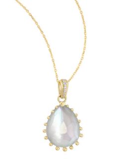 Tivoli Diamond & White Mother of Pearl Teardrop Necklace, 17L   Frederic Sage  