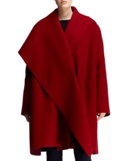 Womens Full Lapel Draped Wool Mohair Coat   Lanvin   Raspberry (36US4)