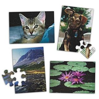 S&S E Z™ 17 X 12 28 Pieces Puzzle Set A, Water Lilies/Puppy/Mountains/Cat