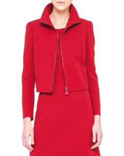 Womens Double Faced Short Zip Jacket   Akris   Lafayette red (42/12)