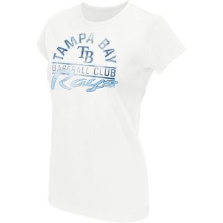 G III Womens Tampa Bay Rays Slub Short Sleeve T Shirt   Size Xl, White