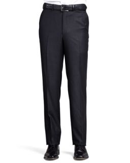 Mens Flannel Flat Front Pant, Charcoal   Brioni   Grey (44R)