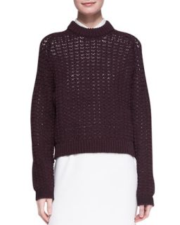 Womens Open Knit Pullover Sweater   3.1 Phillip Lim   Burgundy (MEDIUM)